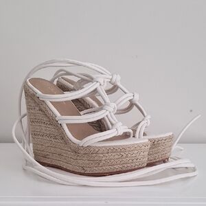 High Women's White Wedge Sandals